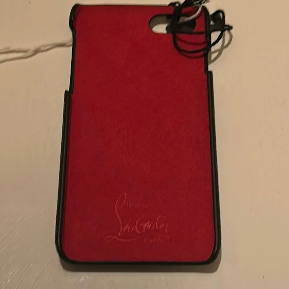 Christian Louboutin Phone Case iPhone 7 Black Gold Studded Goth Alt Bikercore